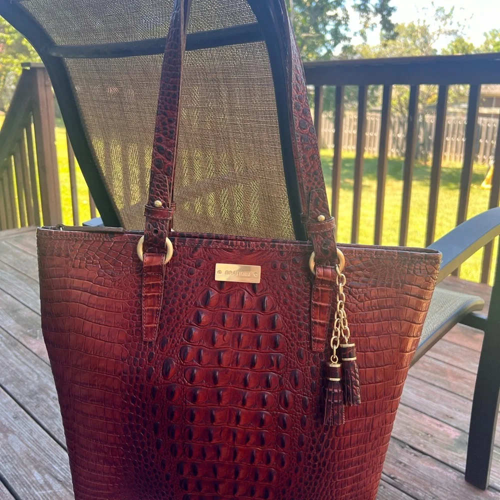 Brahmin Asher Tote Shoulder Bag PECAN - Picture 2 of 11